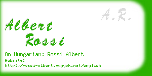 albert rossi business card